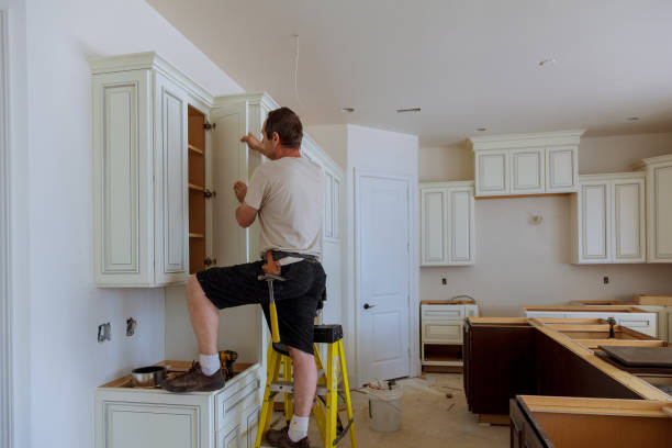 Kitchen island installation in Bensalem by JMT Kitchen Cabinet